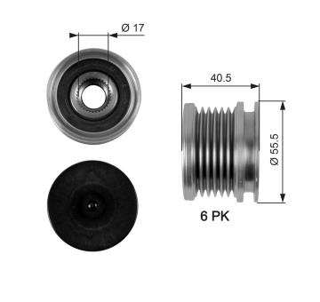 Voľnobeżka alternátora GATES OAP7040