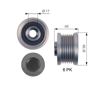 Voľnobeżka alternátora GATES OAP7129