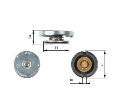Uzavírací víčko, chladič GATES RC103