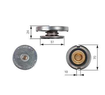 Uzavírací víčko, chladič GATES RC105