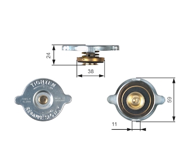 Uzavírací víčko, chladič GATES RC106