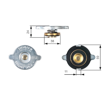 Uzavírací víčko, chladič GATES RC107