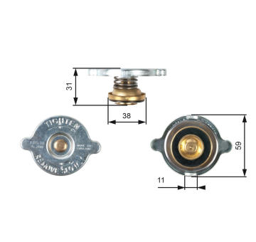 Uzavírací víčko, chladič GATES RC110