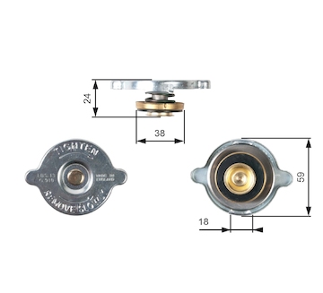 Uzavírací víčko, chladič GATES RC115