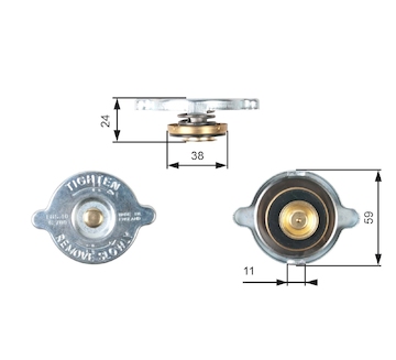 Uzavírací víčko, chladič GATES RC118