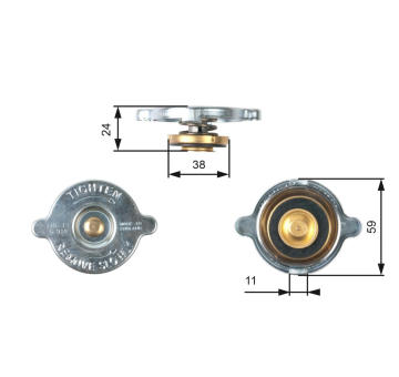 Uzatvárací kryt, chladič GATES RC119