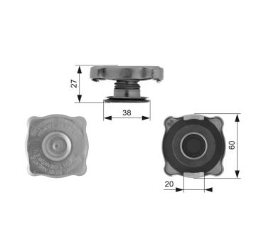 Uzavírací víčko, chladič GATES RC129