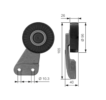 Vratna/vodici kladka, klinovy zebrovy remen GATES T38461