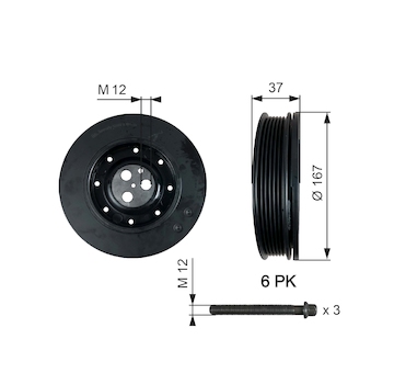 Řemenice, klikový hřídel GATES TVD1060A