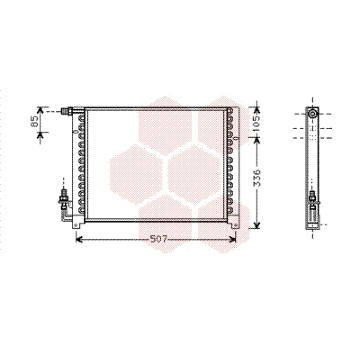 Kondenzátor, klimatizace VAN WEZEL 01005061