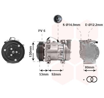 Kompresor, klimatizace VAN WEZEL 0100K009