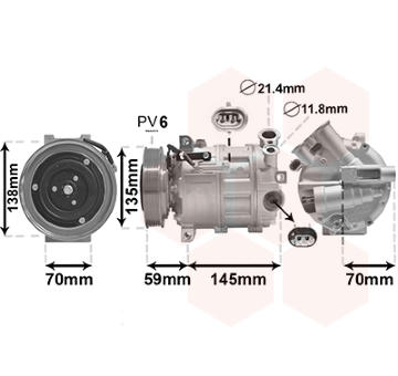 Kompresor, klimatizace VAN WEZEL 0100K145