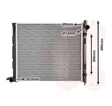 Chladič, chlazení motoru VAN WEZEL 02002164