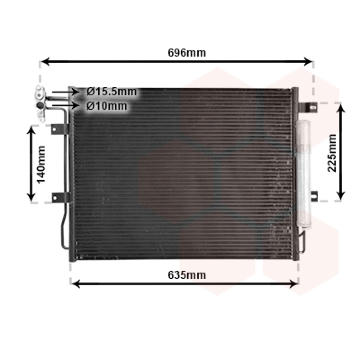 Kondenzátor, klimatizace VAN WEZEL 02005215