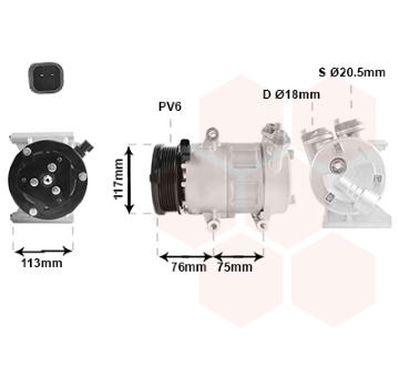 Kompresor, klimatizace VAN WEZEL 0200K185