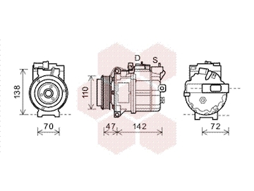 Kompresor, klimatizace VAN WEZEL 0200K208