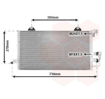 Kondenzátor, klimatizace VAN WEZEL 03005118