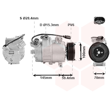 Kompresor, klimatizace VAN WEZEL 0300K342