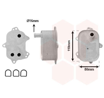 Olejový chladič, motorový olej VAN WEZEL 03013710