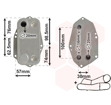 Olejový chladič, motorový olej VAN WEZEL 06003571