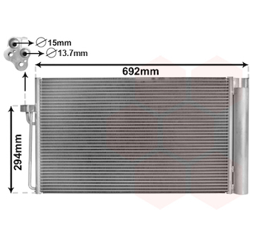 Kondenzátor, klimatizace VAN WEZEL 06005273