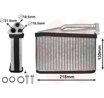 Výměník tepla, vnitřní vytápění VAN WEZEL 06006541