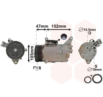 Kompresor, klimatizace VAN WEZEL 0600K076