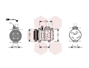 Kompresor, klimatizace VAN WEZEL 0600K228