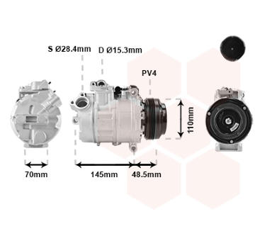 Kompresor, klimatizace VAN WEZEL 0600K332