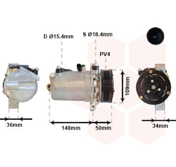 Kompresor, klimatizace VAN WEZEL 0600K408