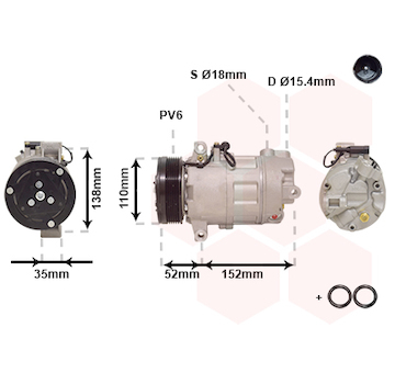 Kompresor, klimatizace VAN WEZEL 0600K545