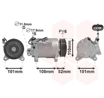 Kompresor, klimatizace VAN WEZEL 0600K566