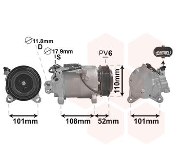 Kompresor, klimatizace VAN WEZEL 0600K567