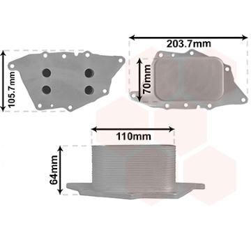 Olejový chladič, motorový olej VAN WEZEL 06013700