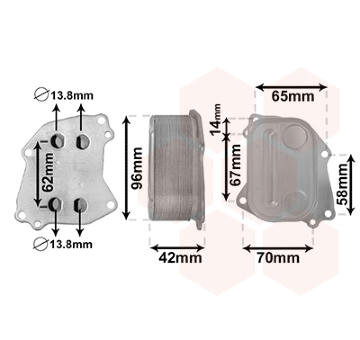 Olejový chladič, motorový olej VAN WEZEL 06013727