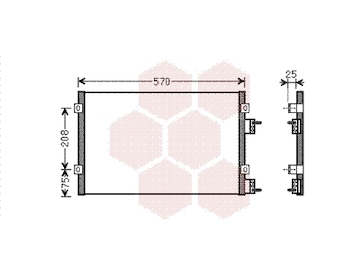 Kondenzátor, klimatizace VAN WEZEL 07005110