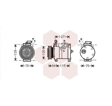 Kompresor, klimatizace VAN WEZEL 0700K115