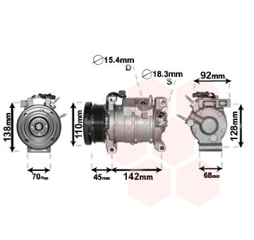 Kompresor, klimatizace VAN WEZEL 0700K128