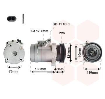 Kompresor, klimatizace VAN WEZEL 0800K036