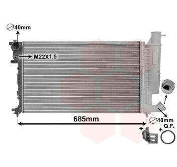 Chladič, chlazení motoru VAN WEZEL 09002155