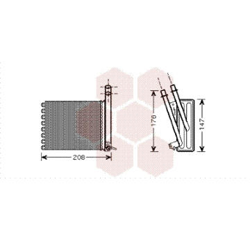 Výměník tepla, vnitřní vytápění VAN WEZEL 09006243