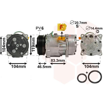 Kompresor, klimatizace VAN WEZEL 0900K201