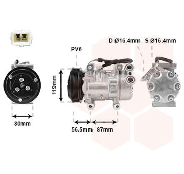 Kompresor, klimatizace VAN WEZEL 0900K207