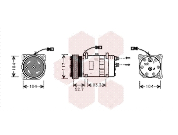 Kompresor, klimatizace VAN WEZEL 0900K222