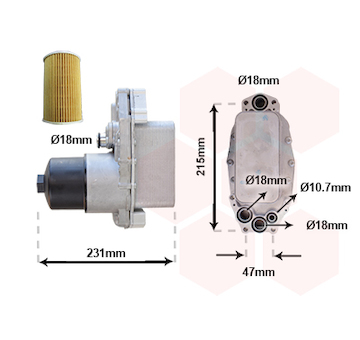 Olejový chladič, motorový olej VAN WEZEL 09013723
