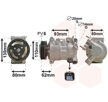Kompresor, klimatizace VAN WEZEL 0901K707