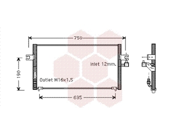 Kondenzátor, klimatizace VAN WEZEL 13005212