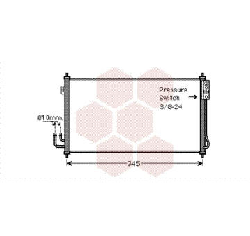 Kondenzátor, klimatizace VAN WEZEL 13005325