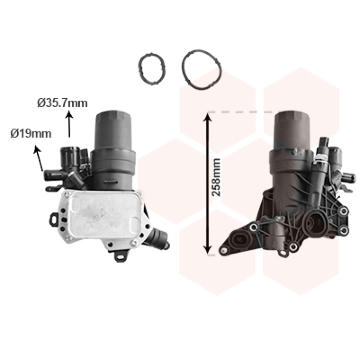 Olejový chladič, motorový olej VAN WEZEL 13013715