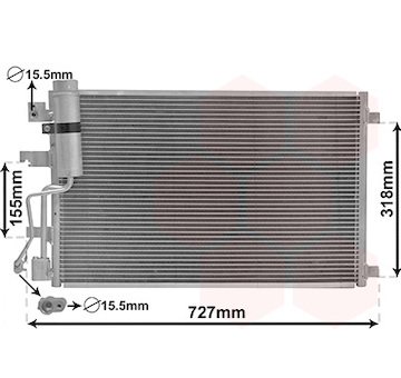 Kondenzátor, klimatizace VAN WEZEL 13015290
